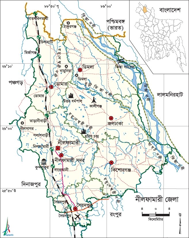 নীলফামারী জেলার মানচিত্র